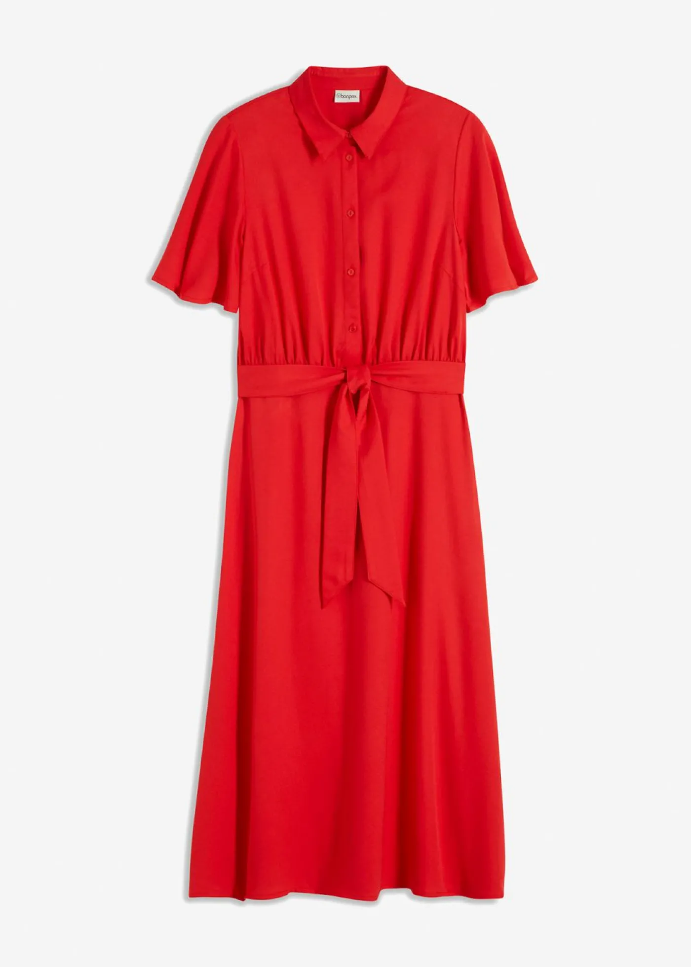 bonprix bonprix Vestido camisero con cordón fresa Online