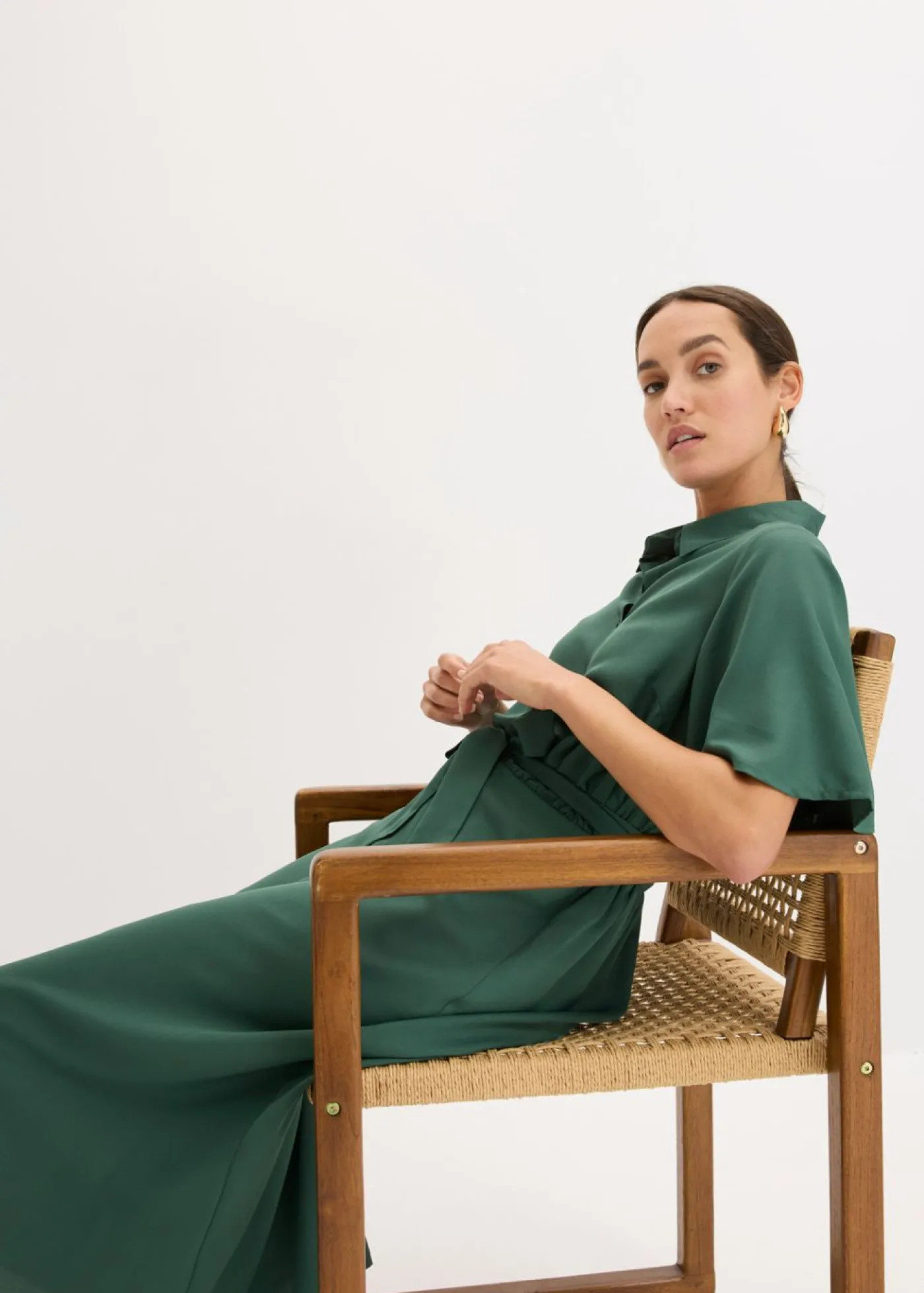 bonprix bonprix Vestido camisero con cordón verde sombra Best