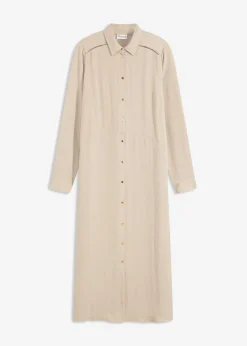 bonprix bonprix Vestido camisero con encaje en escalera Arena Sale