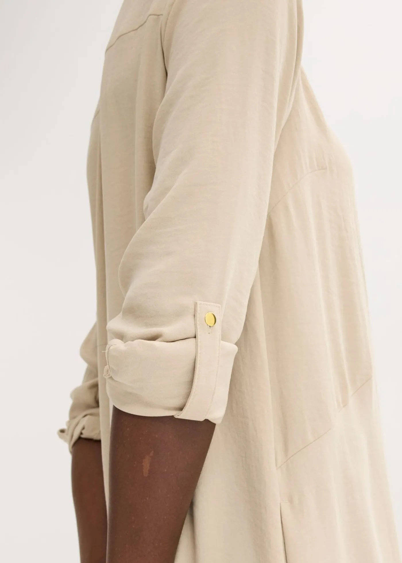 bonprix bonprix Vestido camisero con encaje en escalera Arena Sale