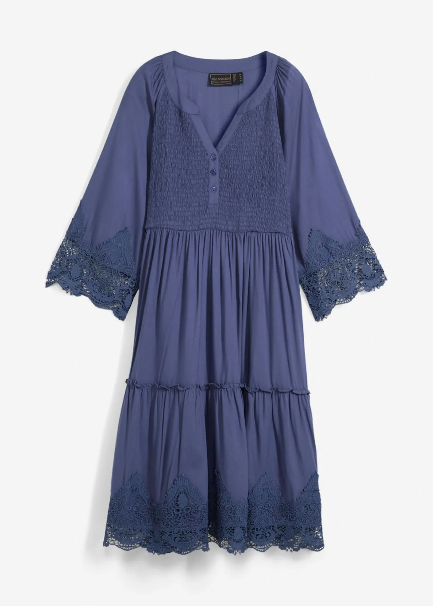 bonprix bonprix Vestido camisero con encaje índigo Hot