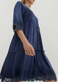 bonprix bonprix Vestido camisero con encaje índigo Hot