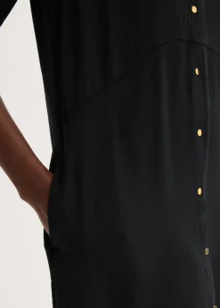 bonprix bonprix Vestido camisero con encaje en escalera Negro Discount