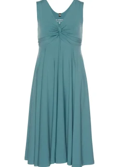 bonprix bonprix Vestido camisero con escote en V Turquesa cobalto mate Online