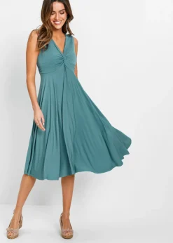 bonprix bonprix Vestido camisero con escote en V Turquesa cobalto mate Online