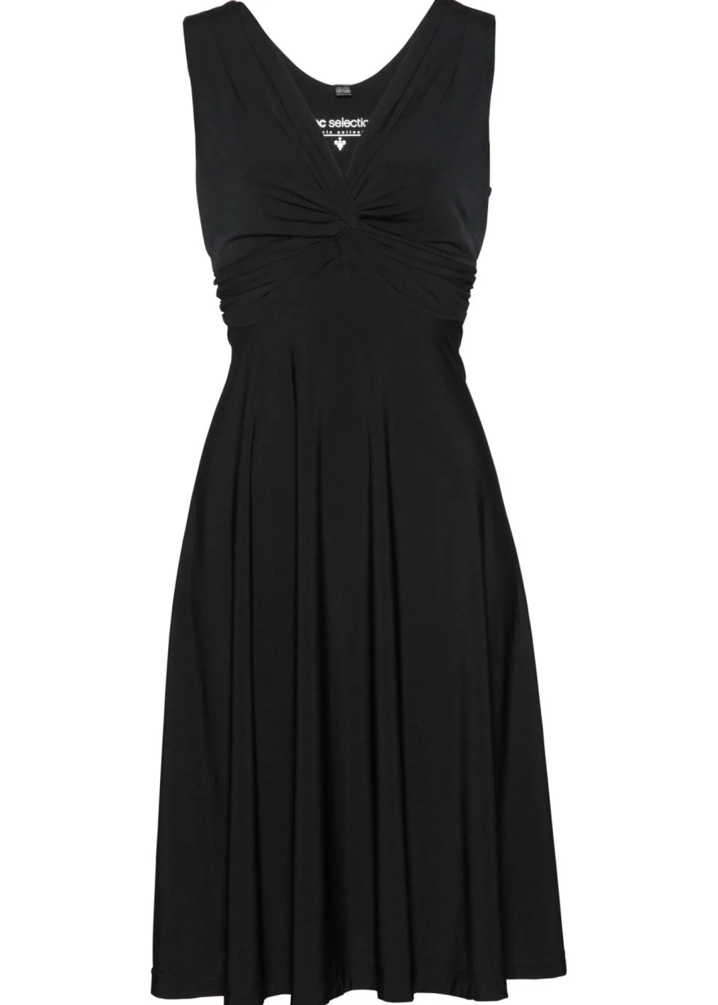 bonprix bonprix Vestido camisero con escote en V Negro Online