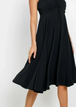 bonprix bonprix Vestido camisero con escote en V Negro Online