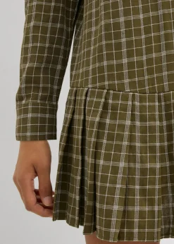 bonprix bonprix Vestido camisero con estampado de cuadros oliva a cuadros Hot
