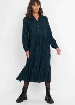 bonprix bonprix Vestido camisero con estampado de leopardo estampado leo verde azulado Best