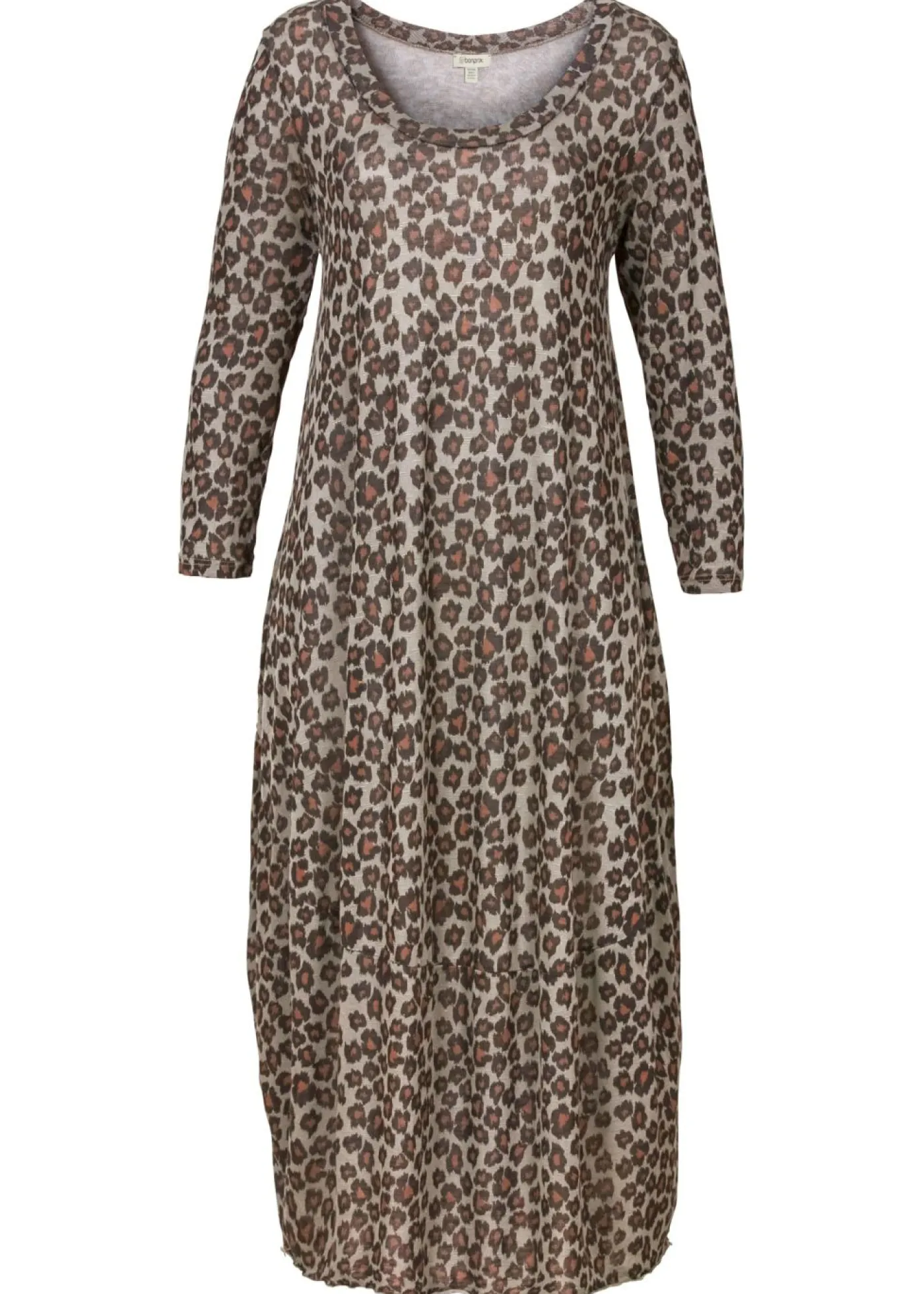 bonprix bonprix Vestido camisero con forma de globo piel de leopardo marrón Clearance