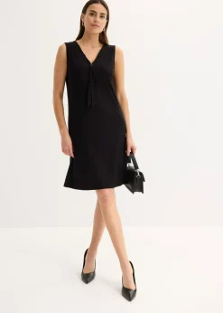 bonprix bonprix Vestido camisero con lazo Negro Best