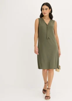 bonprix bonprix Vestido camisero con lazo Verde oliva oscuro Hot