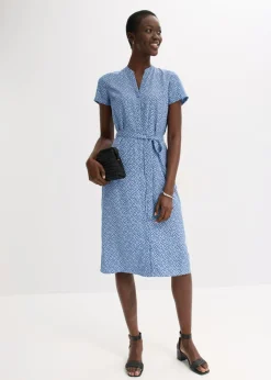 bonprix bonprix Vestido camisero con lunares azul provenzal/azul marino topos