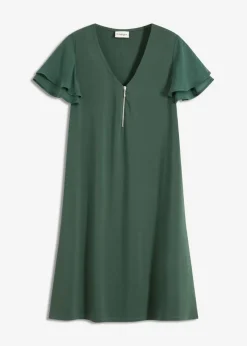bonprix bonprix Vestido camisero con mangas de gasa verde sombra