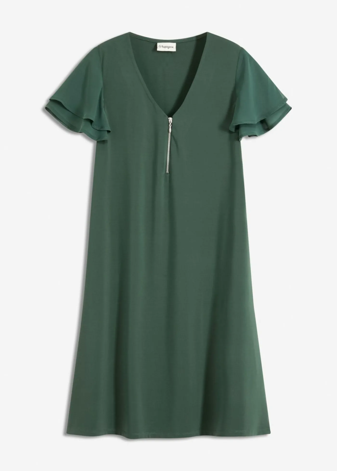 bonprix bonprix Vestido camisero con mangas de gasa verde sombra
