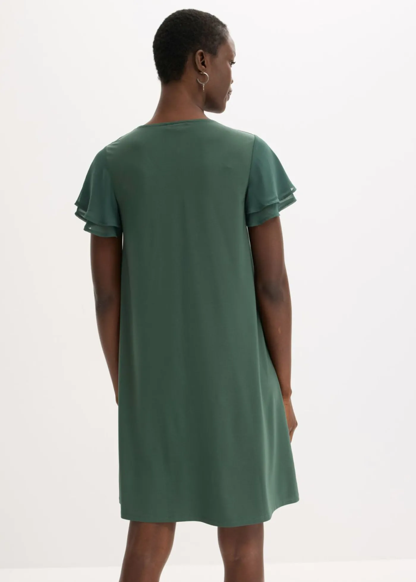 bonprix bonprix Vestido camisero con mangas de gasa verde sombra