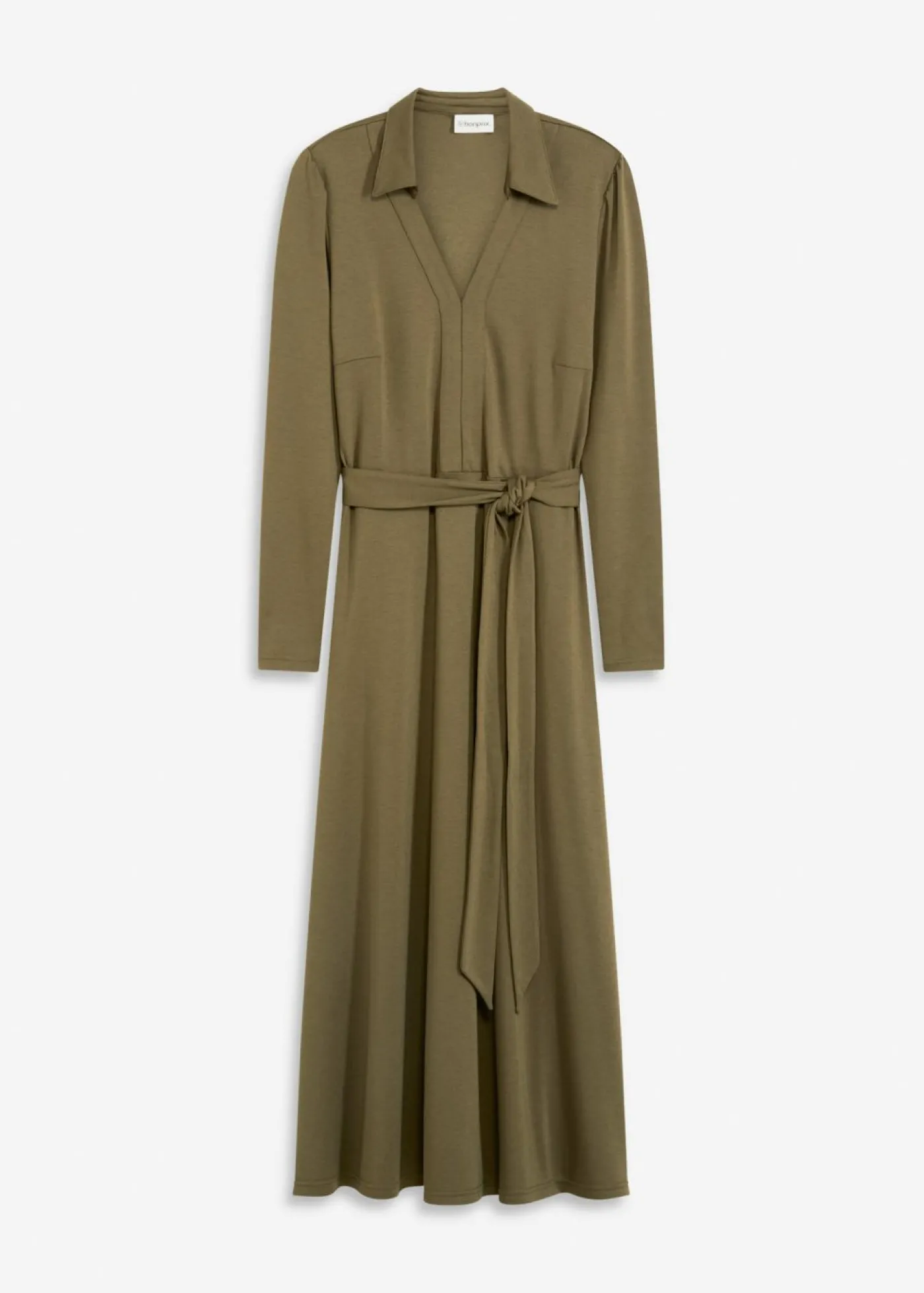 bonprix bonprix Vestido camisero con viscosa Verde oliva oscuro