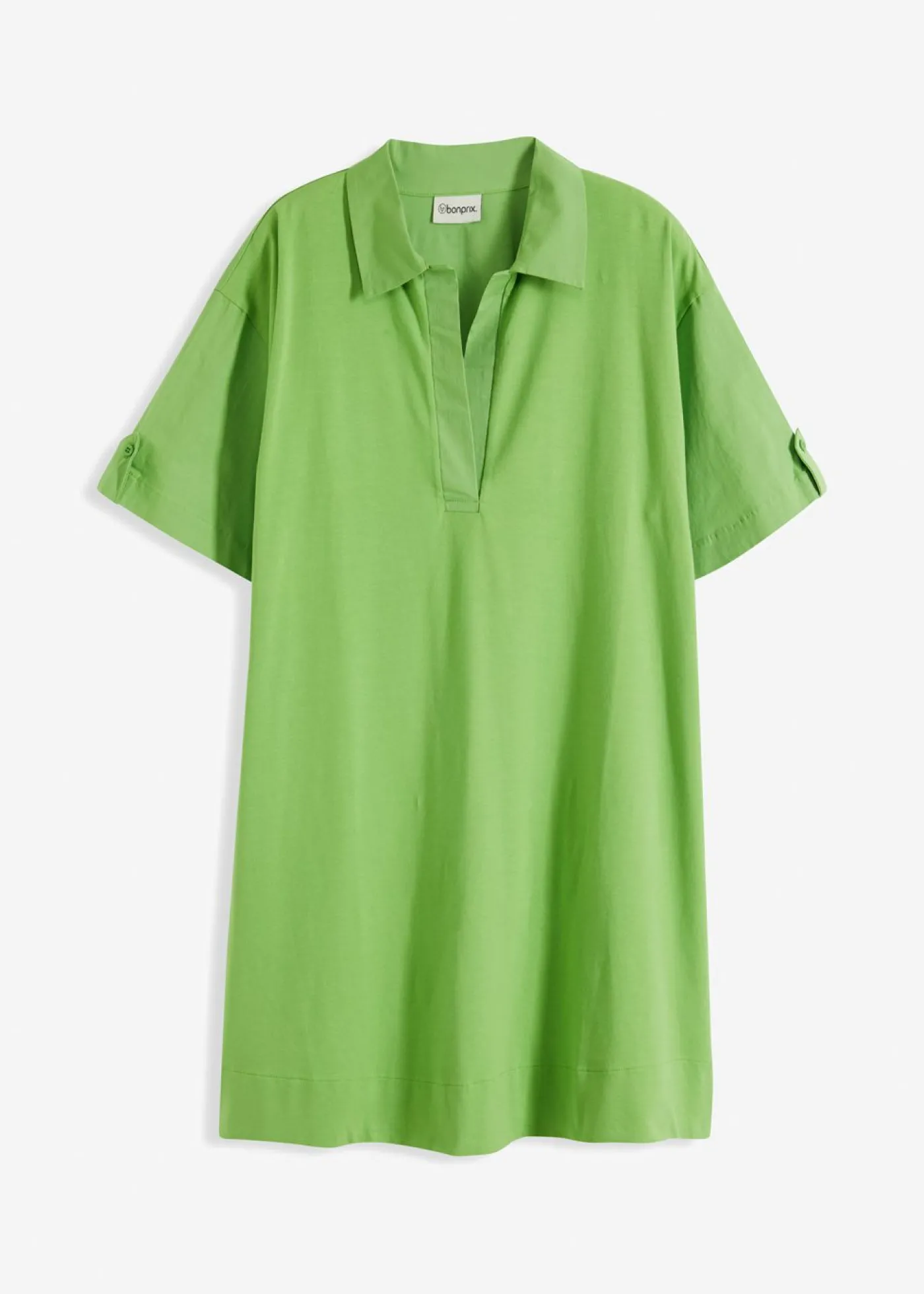 bonprix bonprix Vestido camisero confeccionado con mezcla de algodón orgánico elástico Verde trébol Best