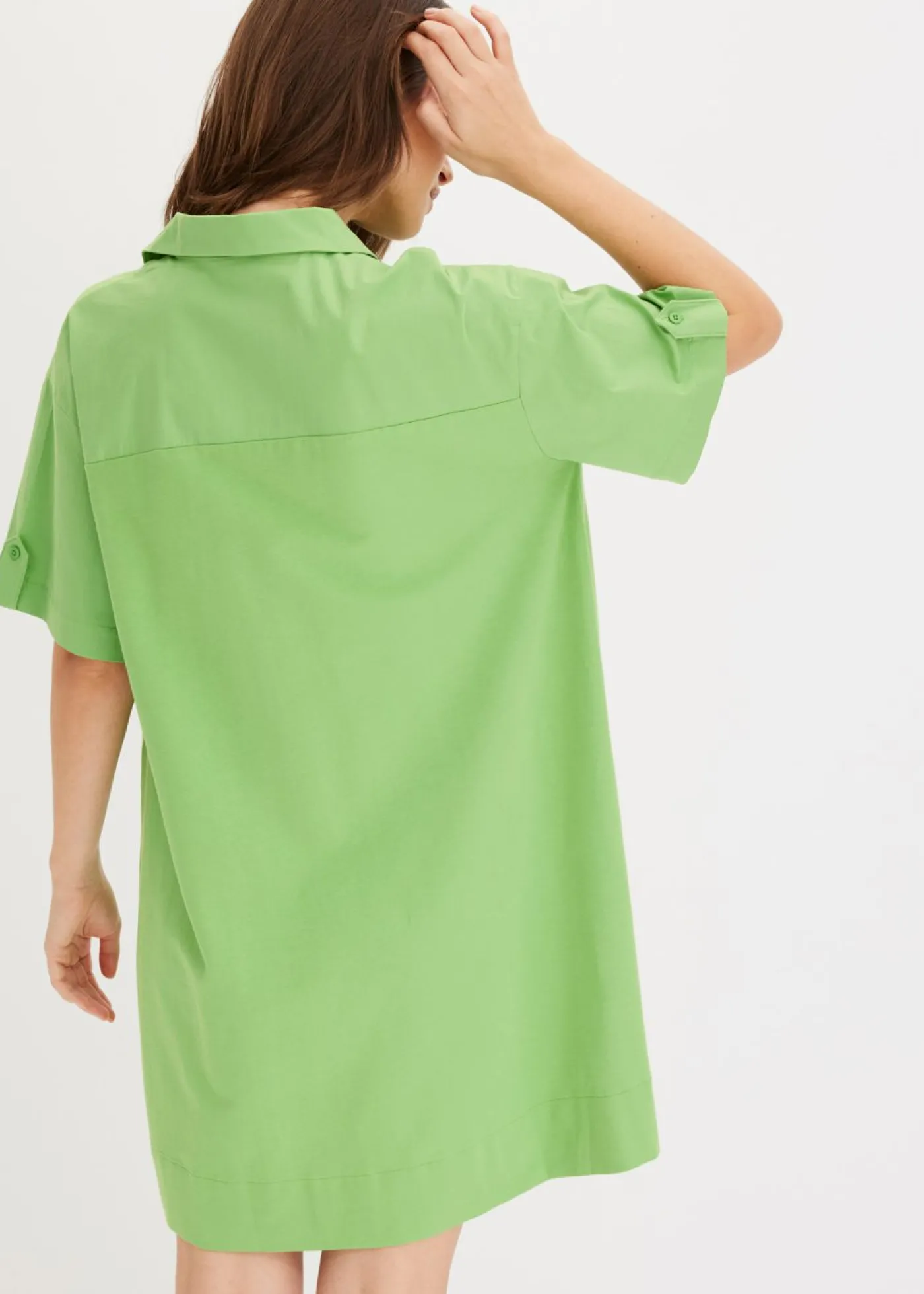 bonprix bonprix Vestido camisero confeccionado con mezcla de algodón orgánico elástico Verde trébol Best