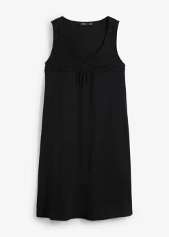 bonprix bonprix Vestido camisero de algodón orgánico puro Negro New
