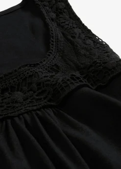 bonprix bonprix Vestido camisero de algodón orgánico puro Negro New