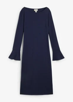 bonprix bonprix Vestido camisero de algodón puro Azul marino Discount