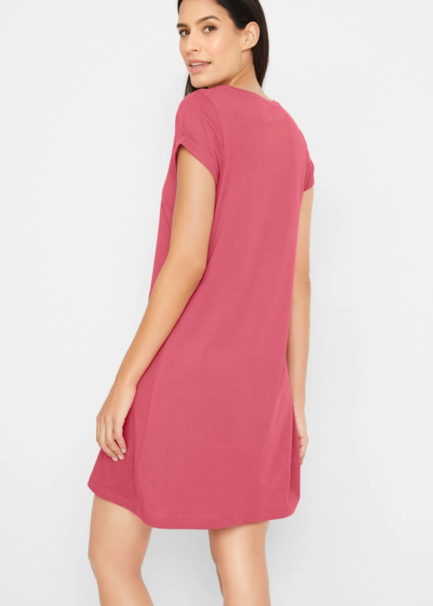 bonprix bonprix Vestido camisero de algodón orgánico puro Frambuesa ahumado New