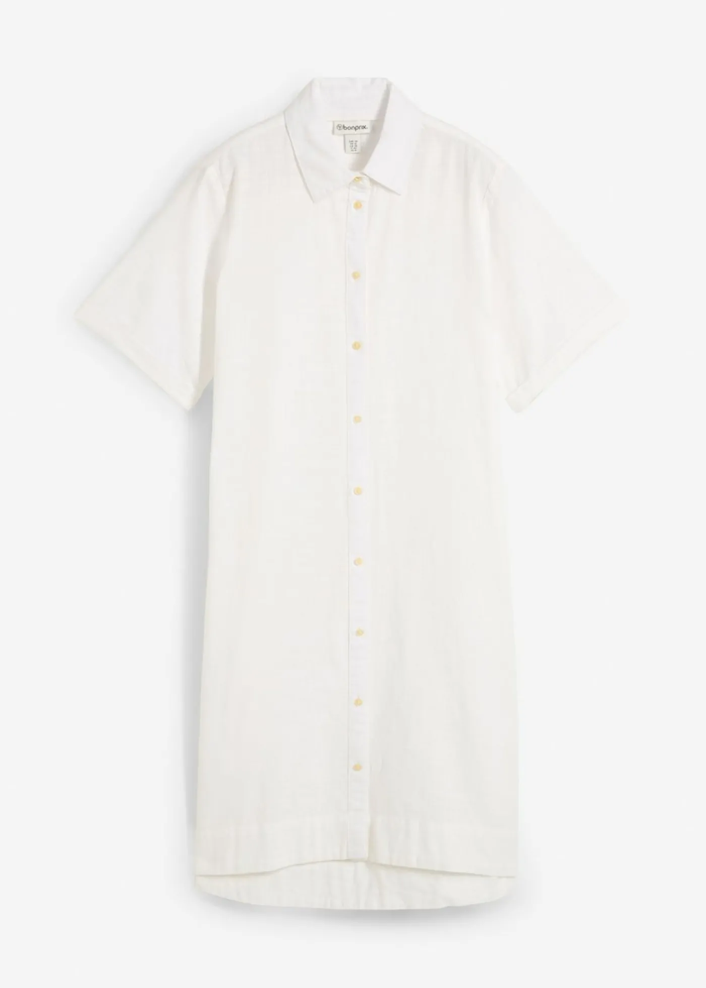 bonprix bonprix Vestido camisero de algodón puro Blanco lana