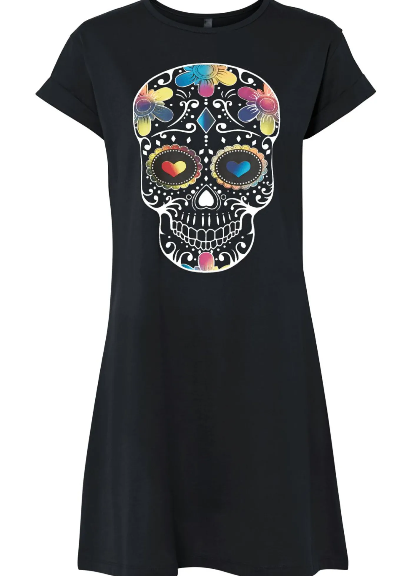 bonprix bonprix Vestido camisero de algodón orgánico puro Negro estampado Online