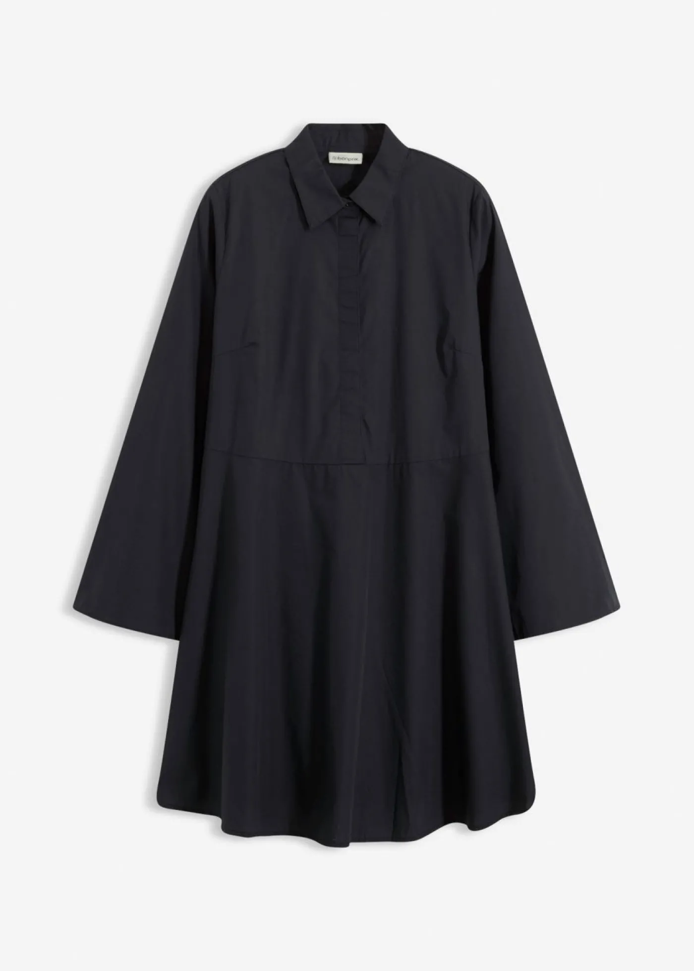 bonprix bonprix Vestido camisero de algodón puro Negro New