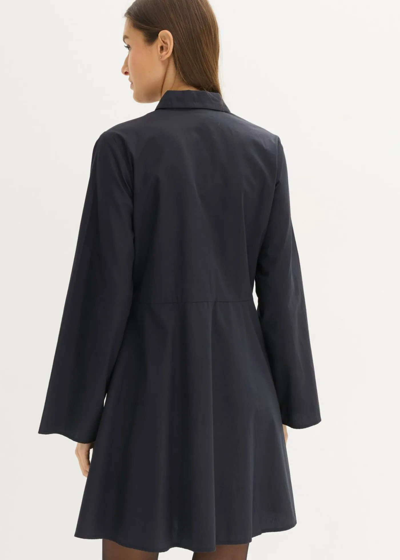 bonprix bonprix Vestido camisero de algodón puro Negro New