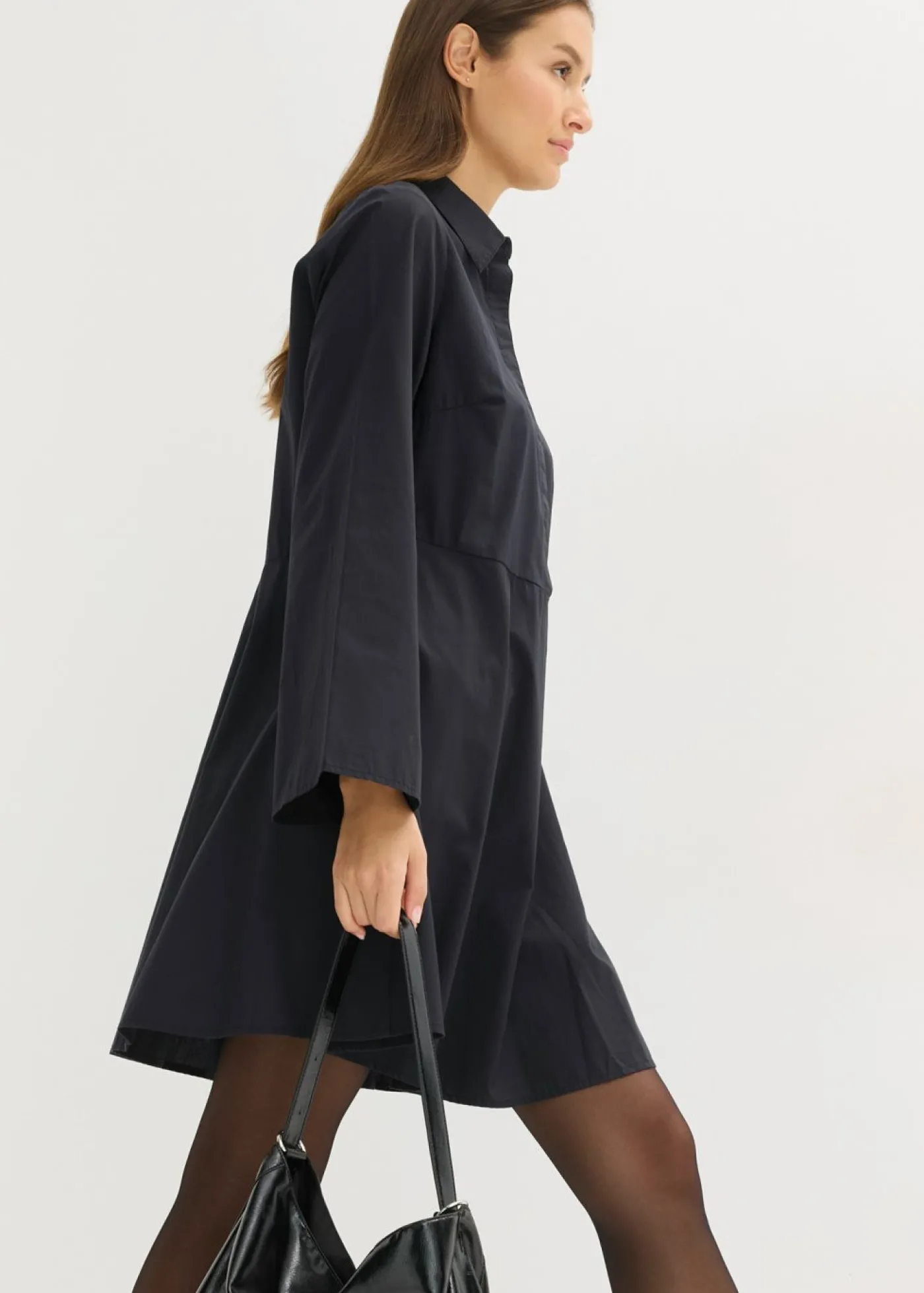 bonprix bonprix Vestido camisero de algodón puro Negro New