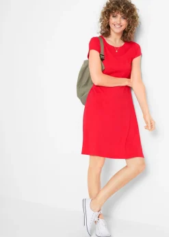 bonprix bonprix Vestido camisero de algodón orgánico puro fresa Discount