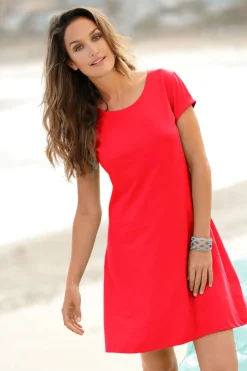 bonprix bonprix Vestido camisero de algodón orgánico puro fresa Discount