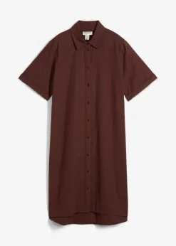 bonprix bonprix Vestido camisero de algodón puro Marrón tierra Outlet