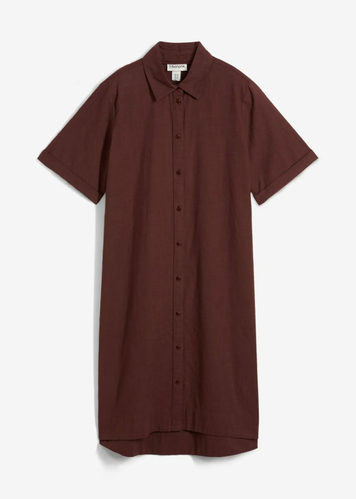 bonprix bonprix Vestido camisero de algodón puro Marrón tierra Outlet
