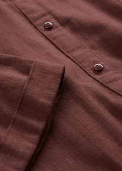 bonprix bonprix Vestido camisero de algodón puro Marrón tierra Outlet