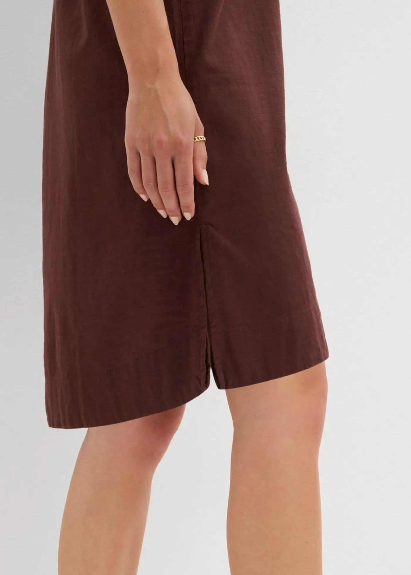 bonprix bonprix Vestido camisero de algodón puro Marrón tierra Outlet
