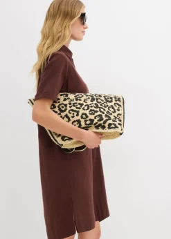 bonprix bonprix Vestido camisero de algodón puro Marrón tierra Outlet