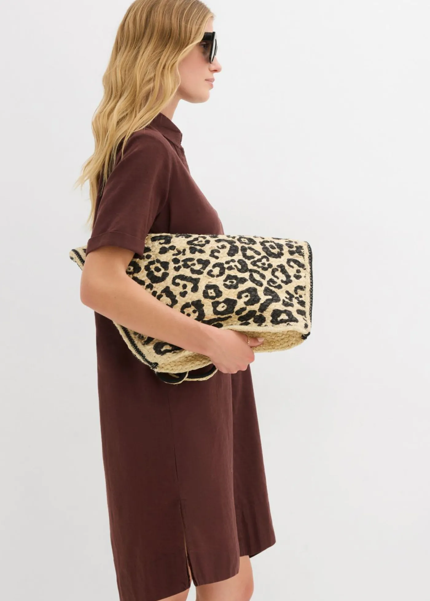 bonprix bonprix Vestido camisero de algodón puro Marrón tierra Outlet