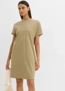 bonprix bonprix Vestido camisero de algodón orgánico puro Caqui nuevo Best