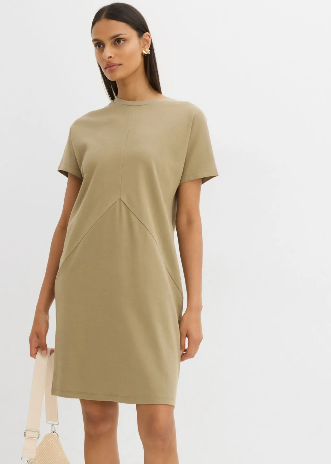 bonprix bonprix Vestido camisero de algodón orgánico puro Caqui nuevo Best