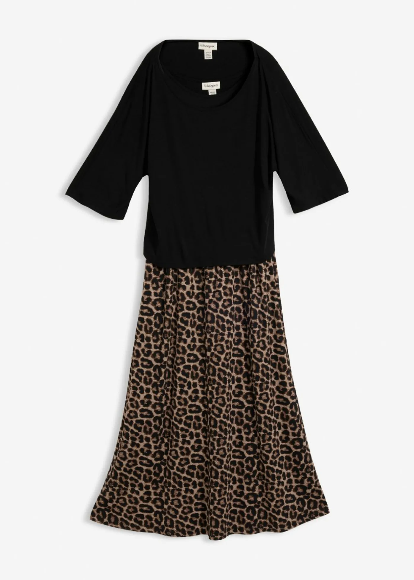 bonprix bonprix Vestido camisero de algodón puro Negro Outlet