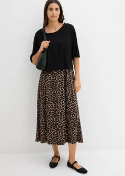bonprix bonprix Vestido camisero de algodón puro Negro Outlet