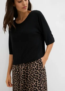 bonprix bonprix Vestido camisero de algodón puro Negro Outlet
