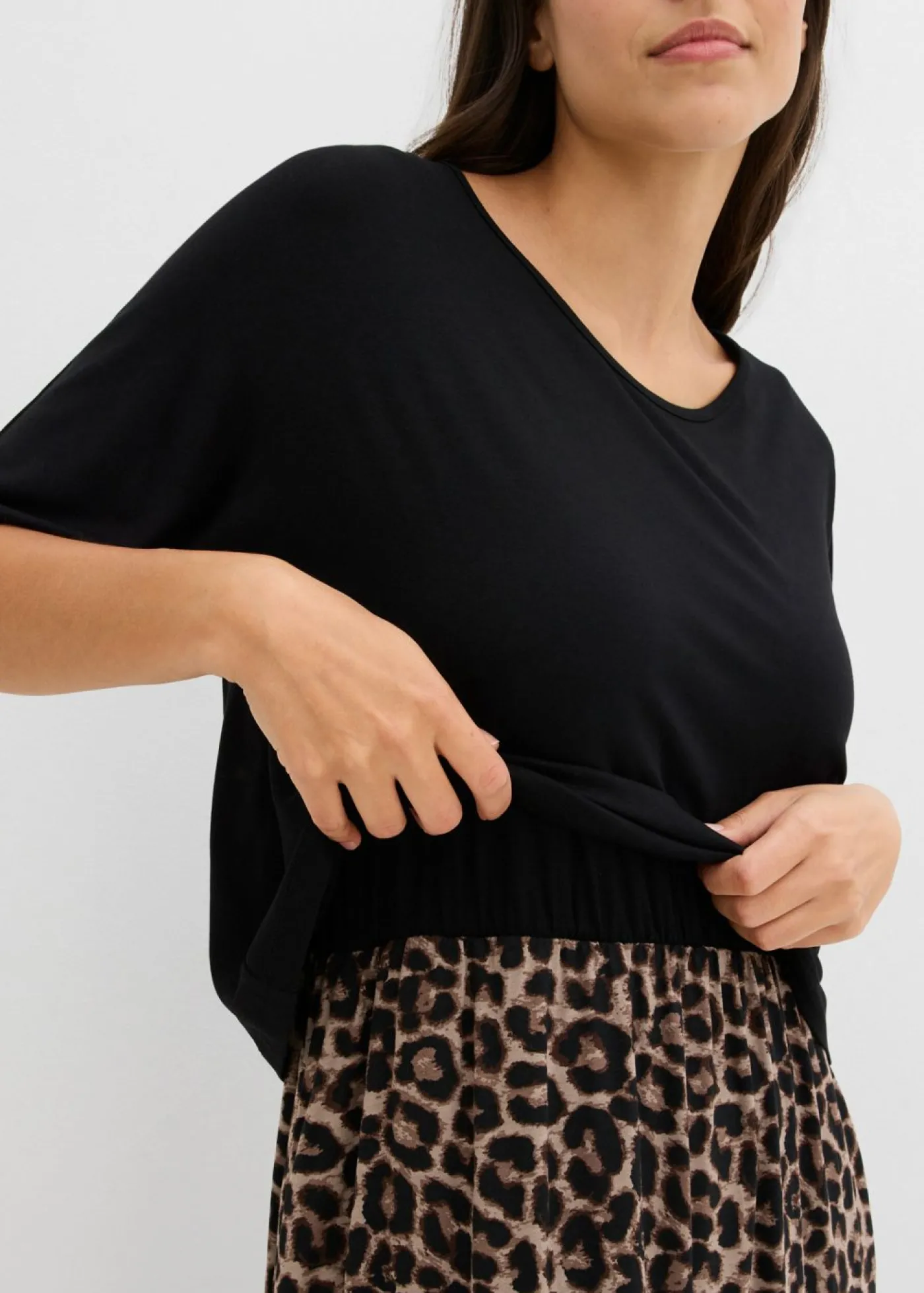 bonprix bonprix Vestido camisero de algodón puro Negro Outlet
