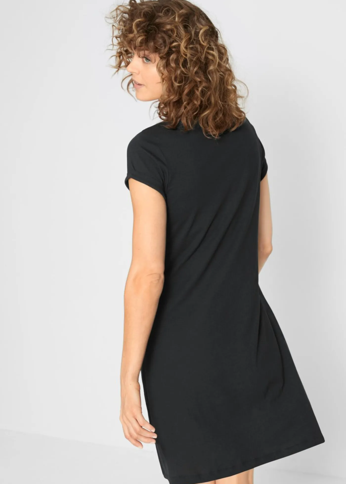bonprix bonprix Vestido camisero de algodón orgánico puro Negro Online