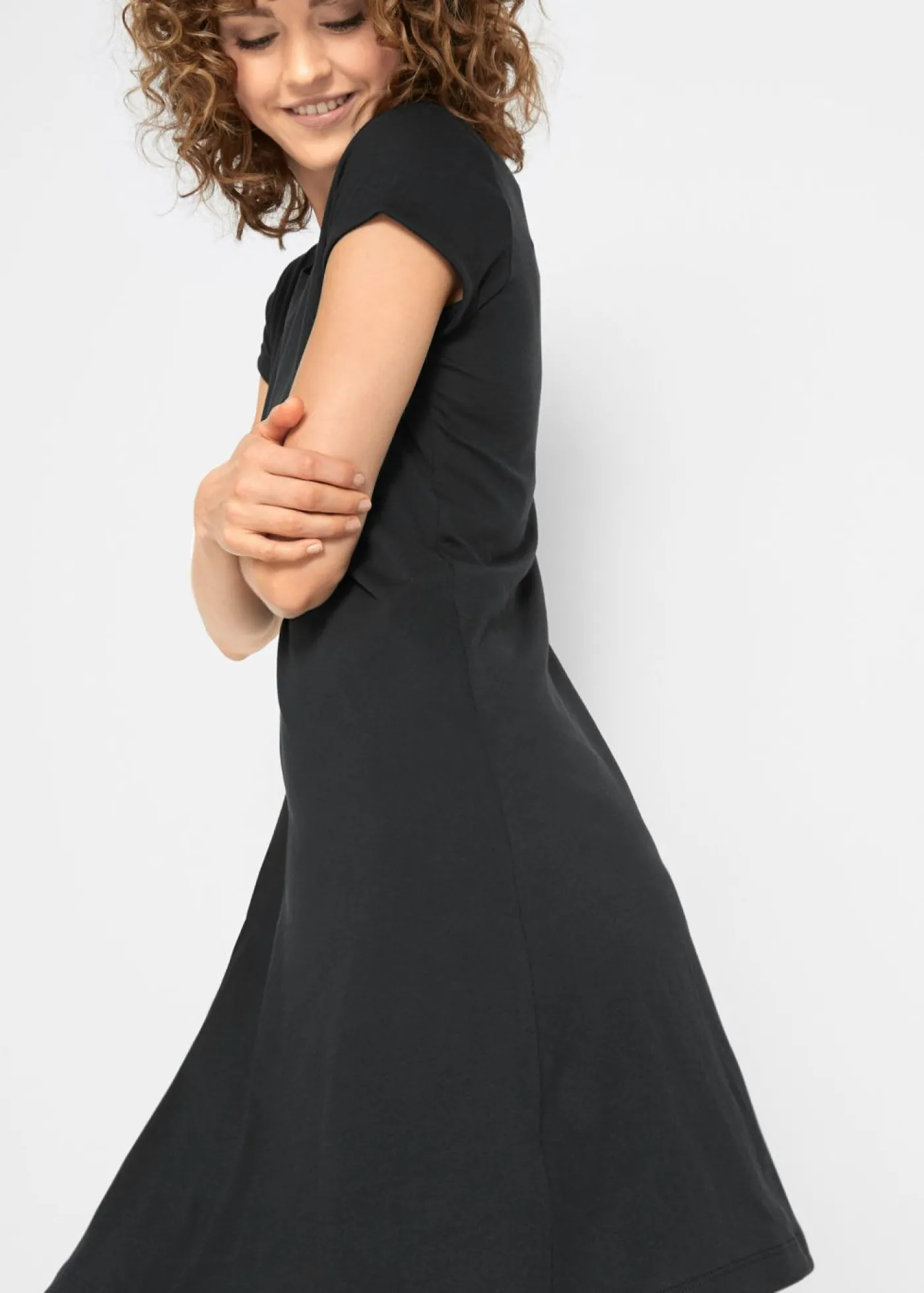bonprix bonprix Vestido camisero de algodón orgánico puro Negro Online