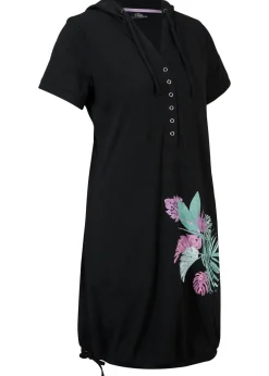 bonprix bonprix Vestido camisero de algodón, manga corta Negro Best