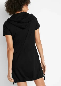 bonprix bonprix Vestido camisero de algodón, manga corta Negro Best